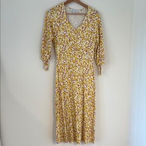 Floral Amour Vert V-Neck Midi Dress